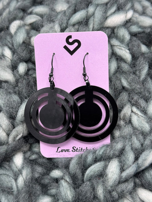 3 circle earrings