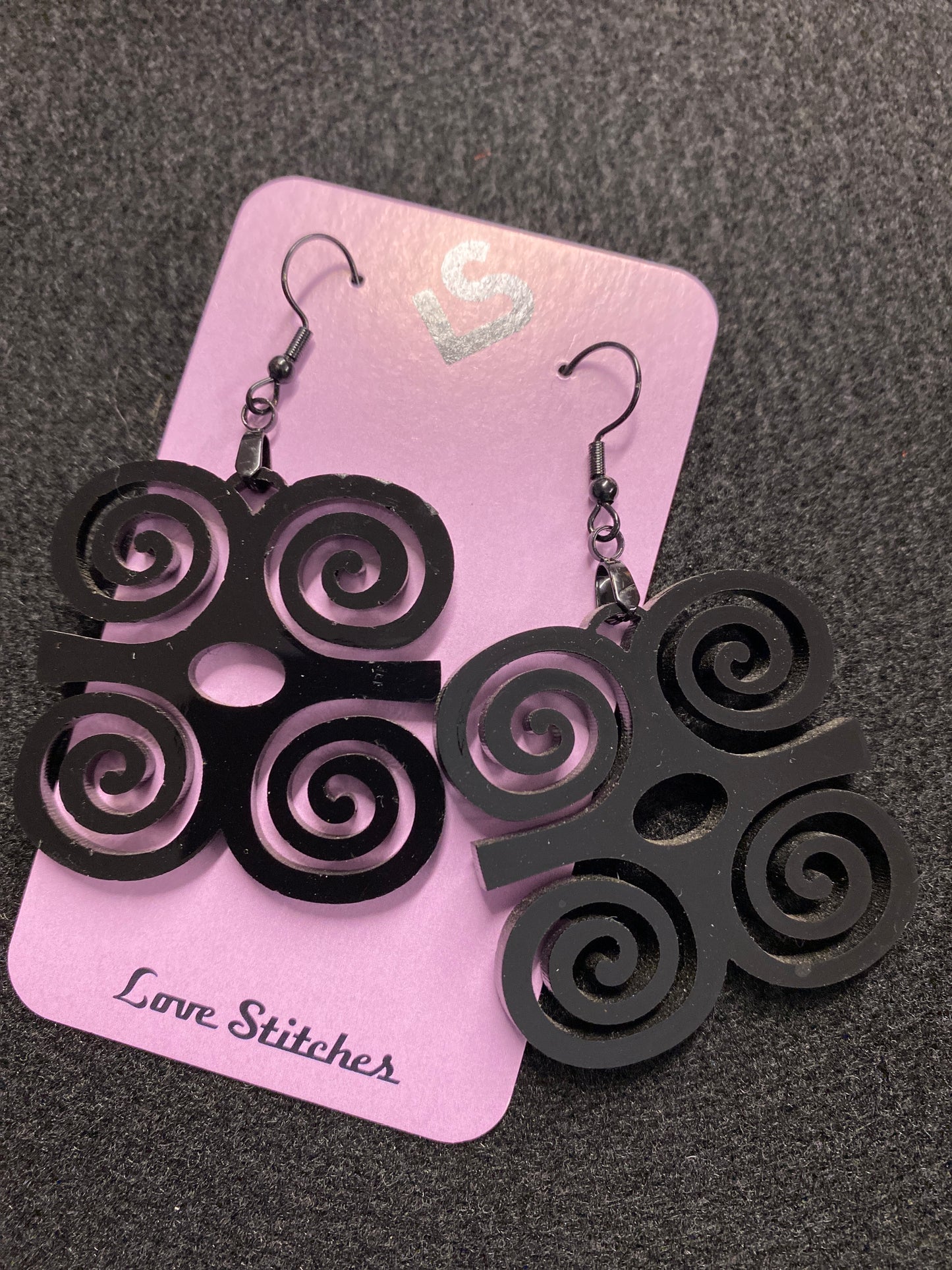 Swirl square earrings