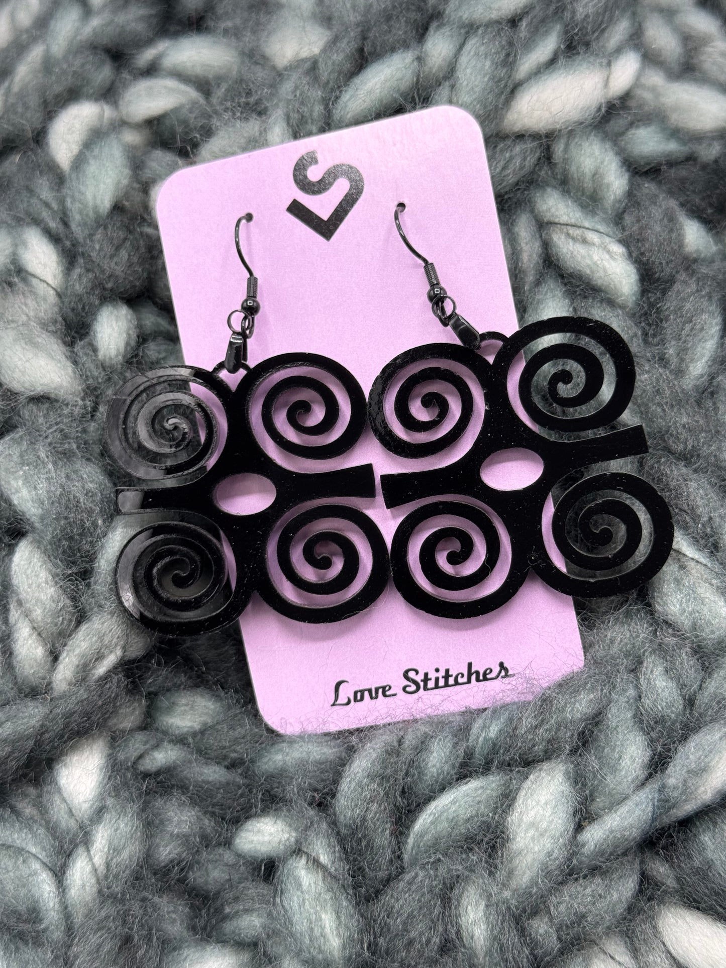 Swirl square earrings