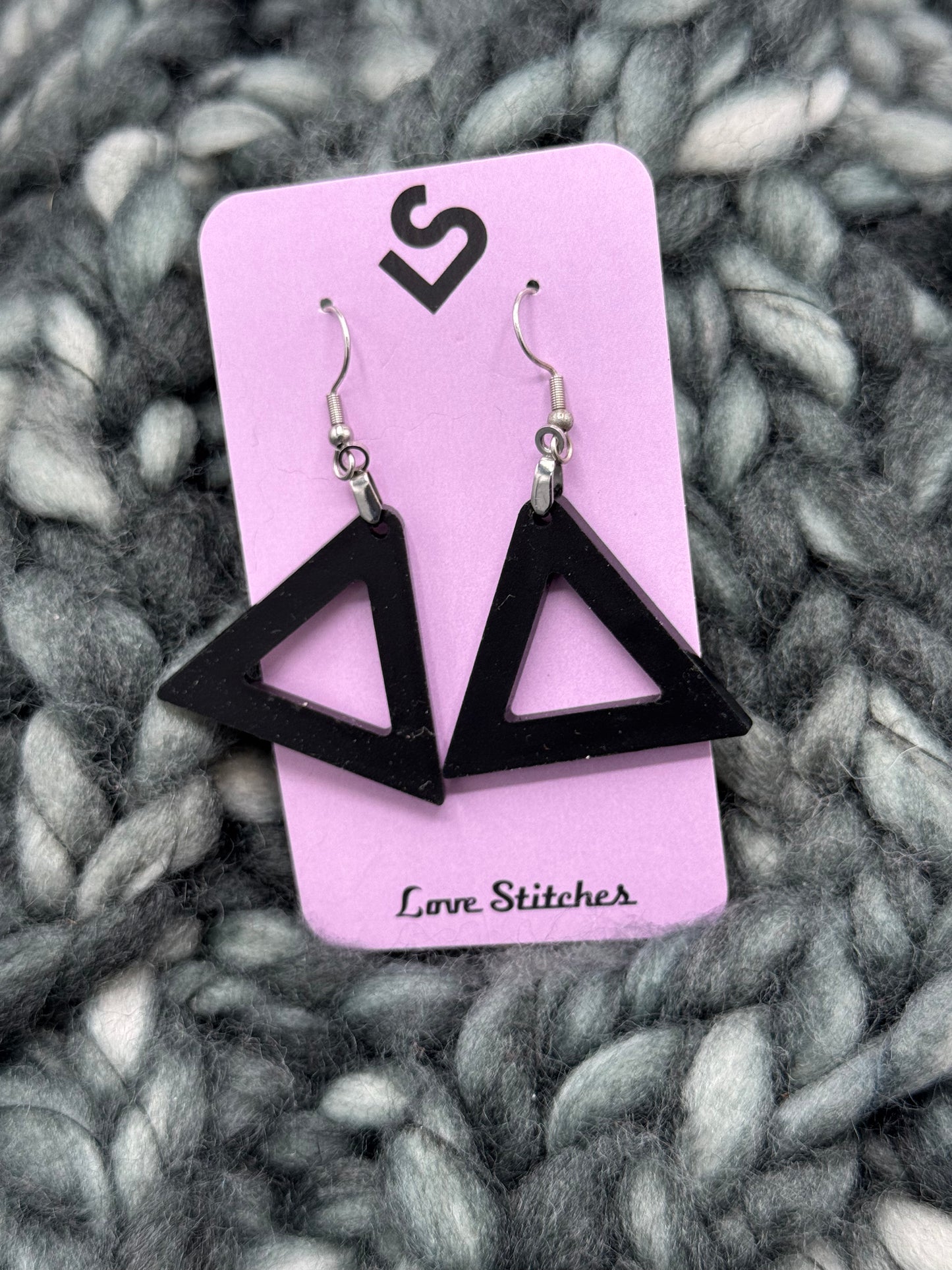 Black Triangle Earrings