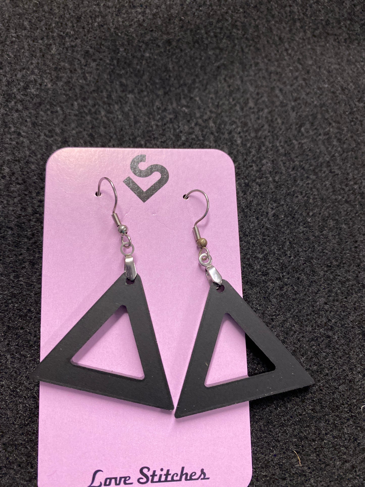 Black Triangle Earrings