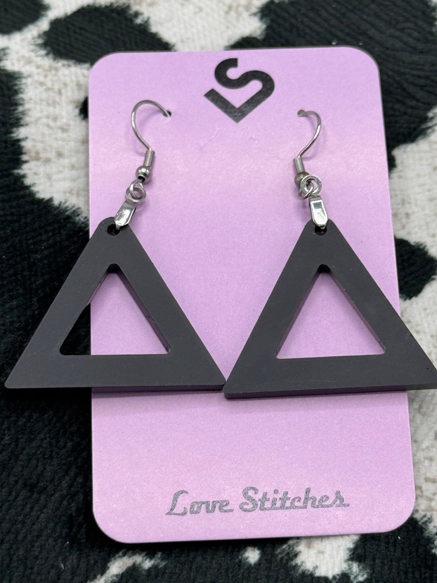 Black Triangle Earrings