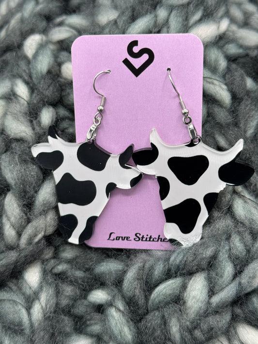 cowprint earrings