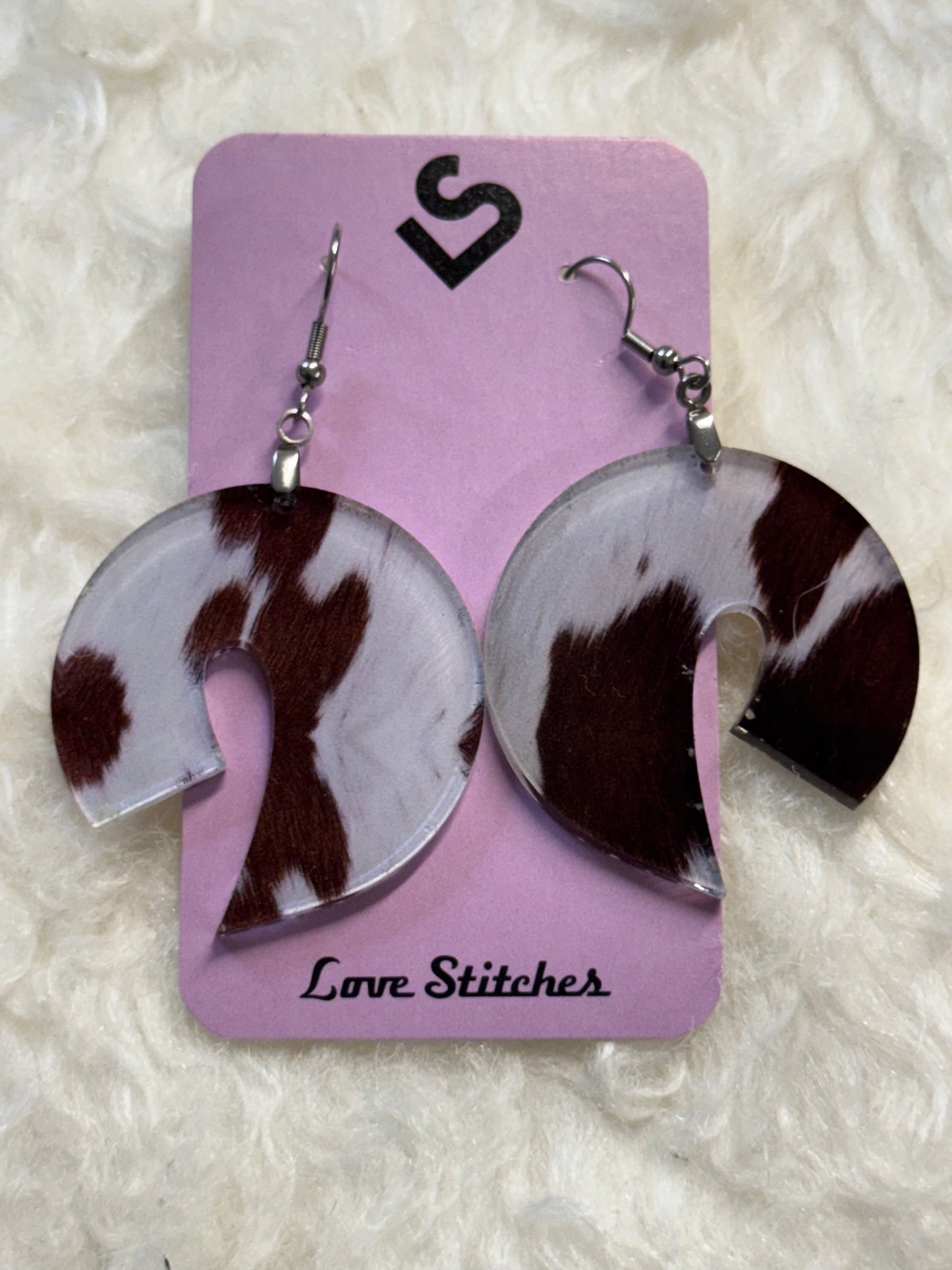 Cow hide earrings