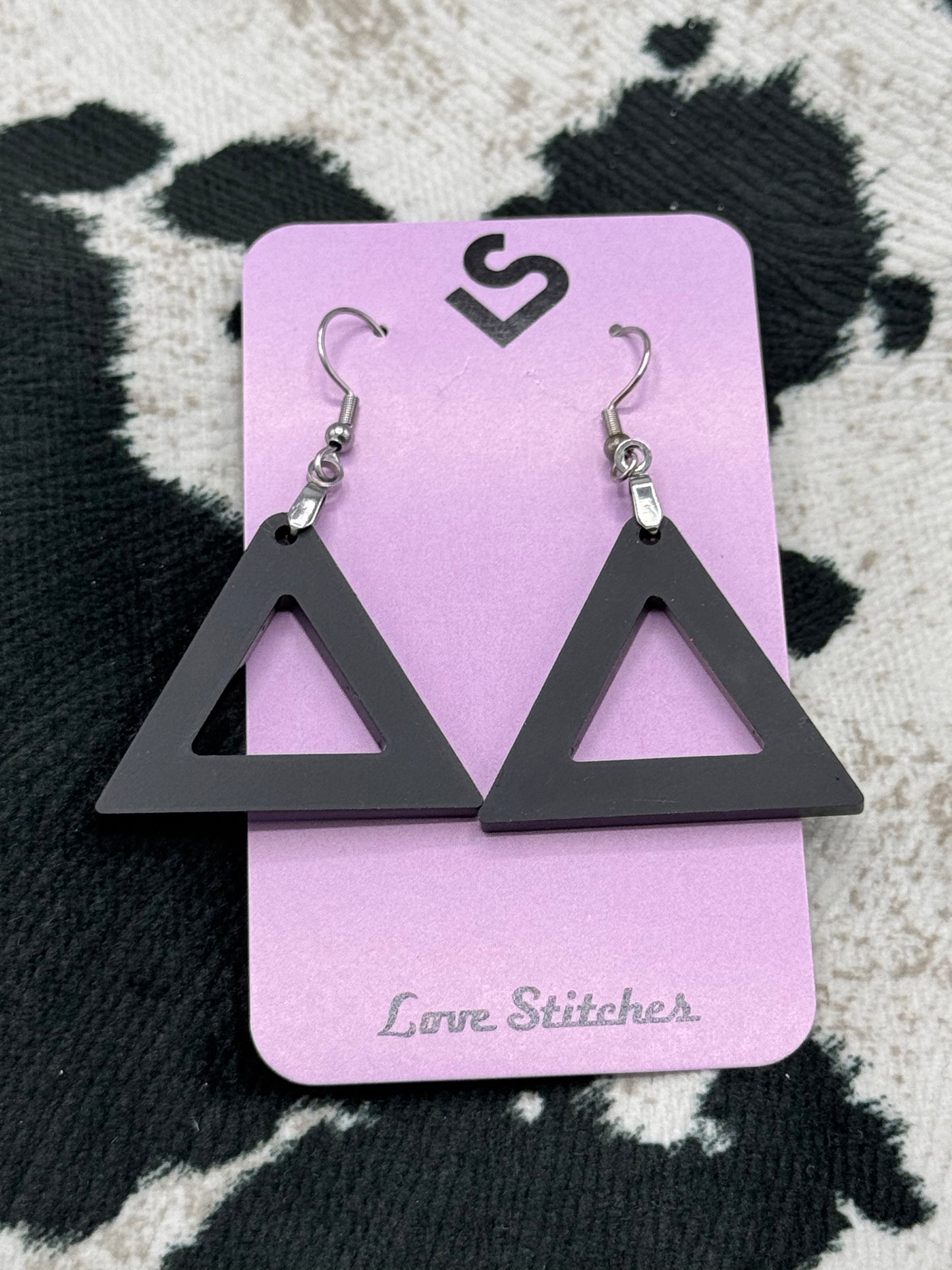 Black Triangle Earrings