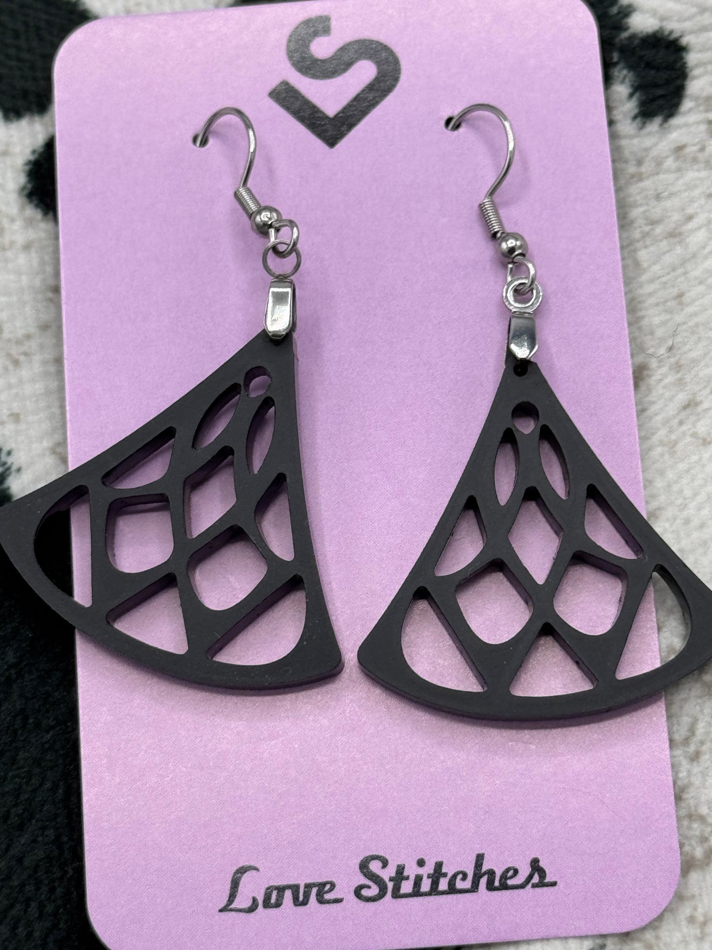 Black Abstract Earrings